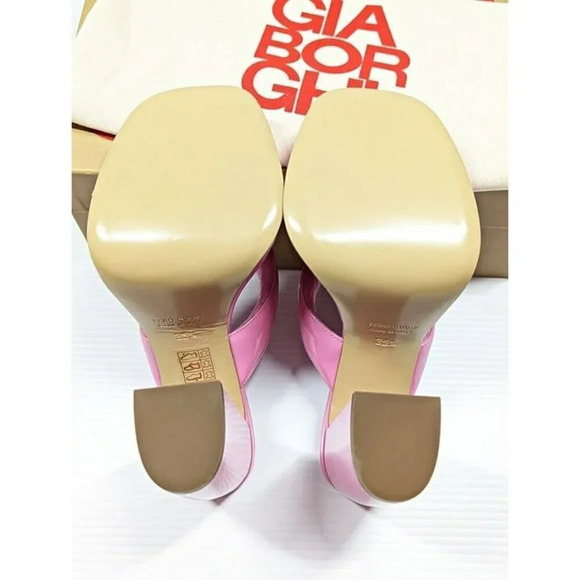 Gia Borghini Women's Gia 17 Pink Patent Platform Sandals Size 36.5 IT MSRP $475 - Picture 10 of 11